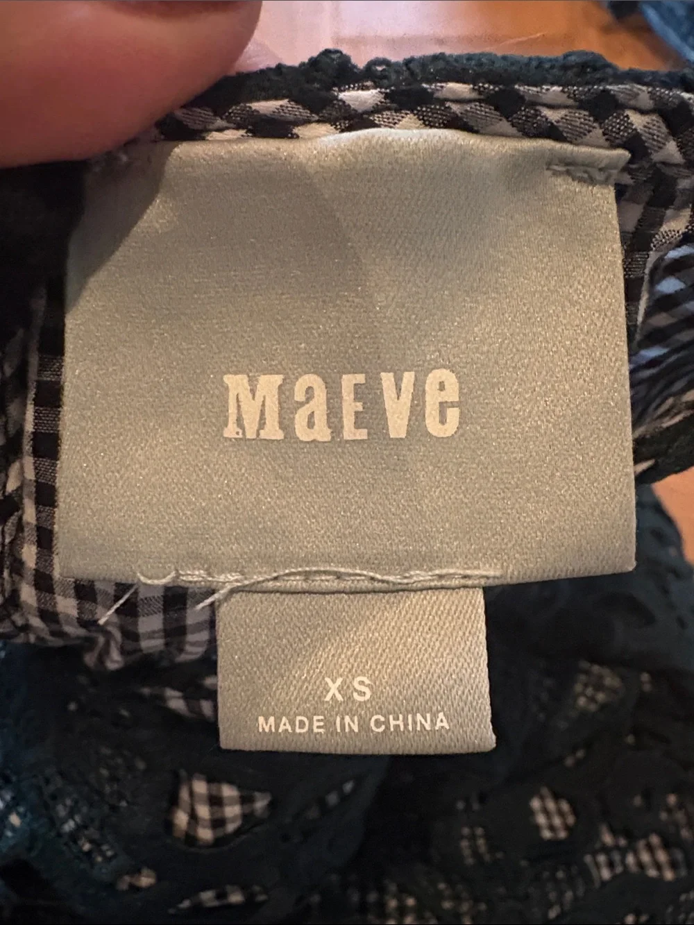 Maeve Teal Lace Overlay Top with Gingham Ruffle